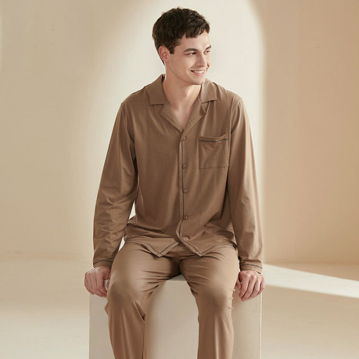 Gentleman lapel modal pajamas 04