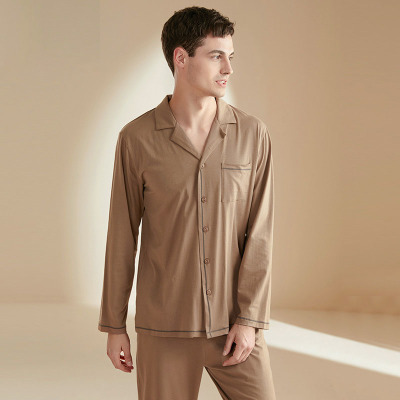 Gentleman lapel modal pajamas 04