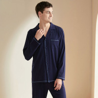 Gentleman lapel modal pajamas 04