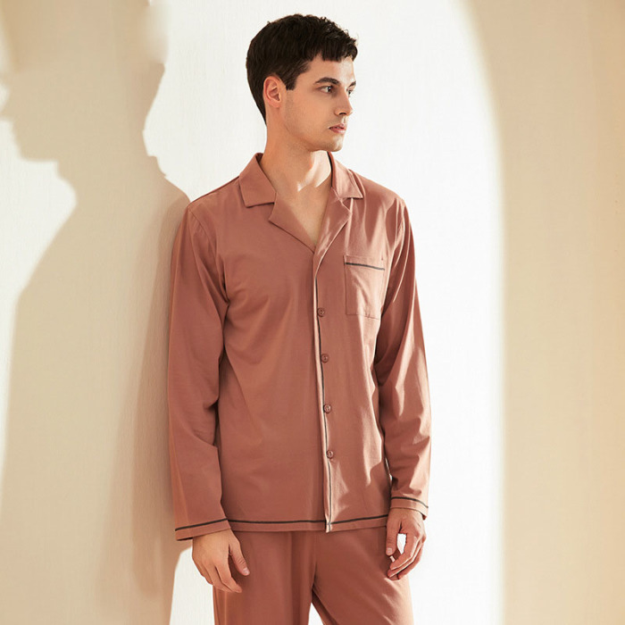 Gentleman lapel modal pajamas 04