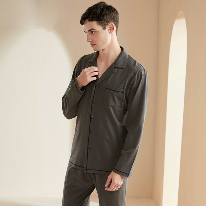 Gentleman lapel modal pajamas 04