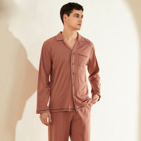 Gentleman lapel modal pajamas 04