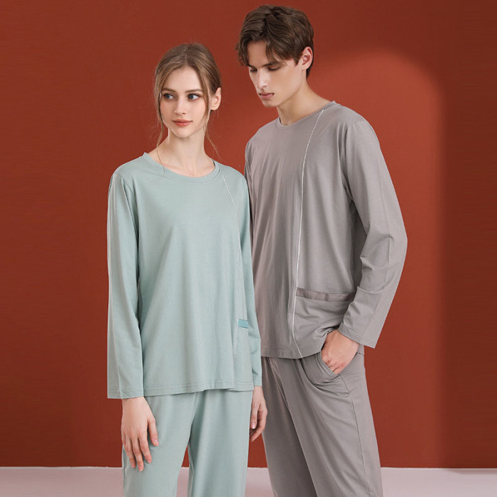Simple Modal Cotton Couple Pajamas 33