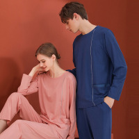 Simple Modal Cotton Couple Pajamas 33