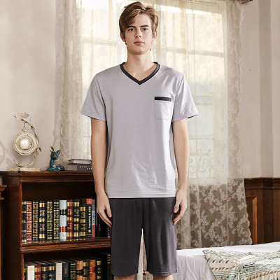 V-neck simple solid color home clothes 02