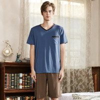 V-neck simple solid color home clothes 02