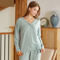 drawstring long sleeve pajamas 97