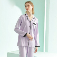 Elegant Lace Lapel Loungewear 87