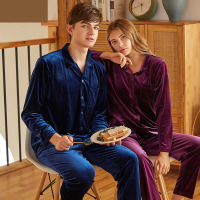 Gentleman gold velvet home clothes 49