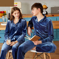 Gentleman gold velvet home clothes 49