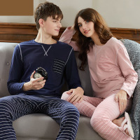 Knit cotton striped pajamas 63