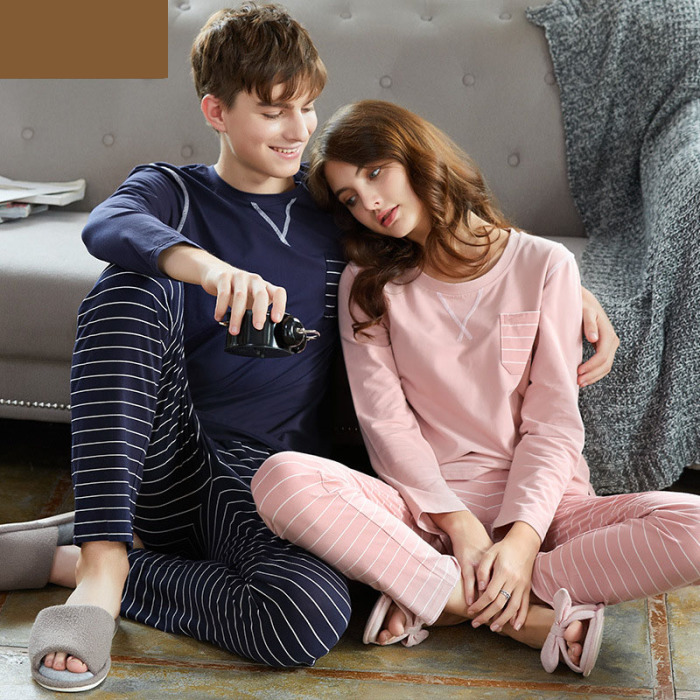 Knit cotton striped pajamas 63