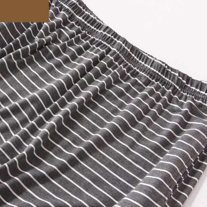 middle aged striped short sleeve pajamas 43
