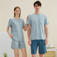 round neck couple pajamas 91