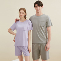 round neck couple pajamas 91