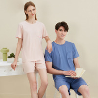 round neck couple pajamas 91