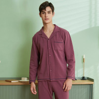 Simple Lapel Long Sleeve Pajamas 50