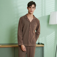 Simple Lapel Long Sleeve Pajamas 50