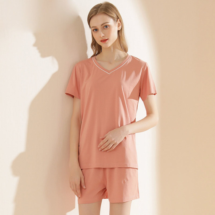 V-neck simple high-quality pajamas 102