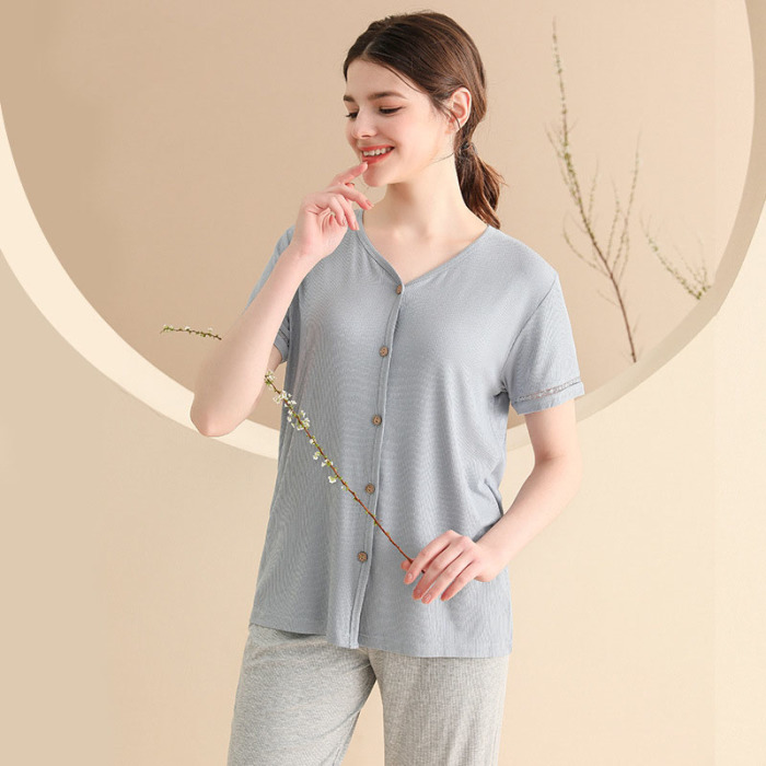 cardigan ribbed pajamas 122