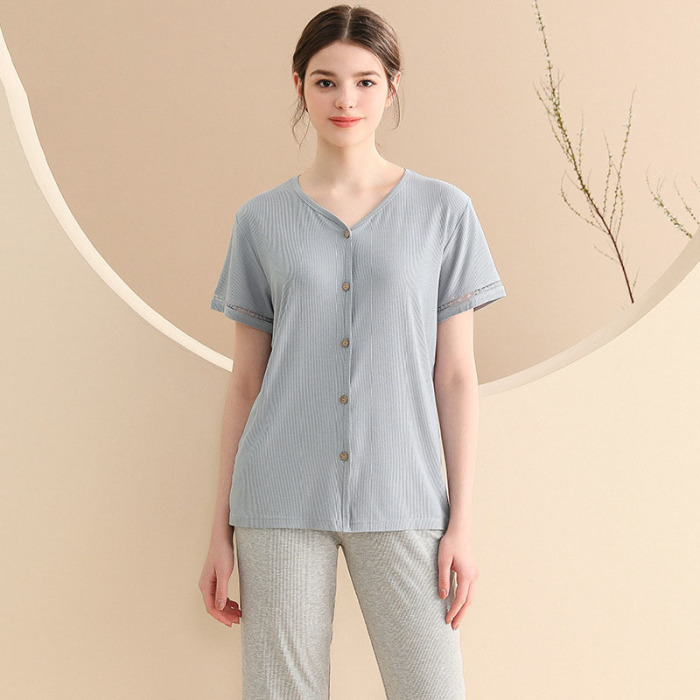 cardigan ribbed pajamas 122