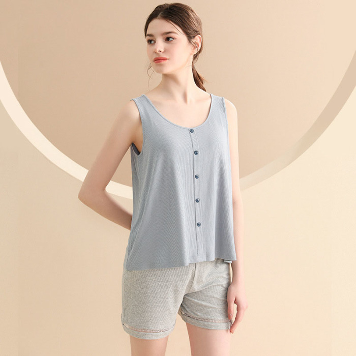 Cool Soft Sleeveless Pajamas 115