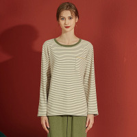 Double-sided brushed striped pajamas 130