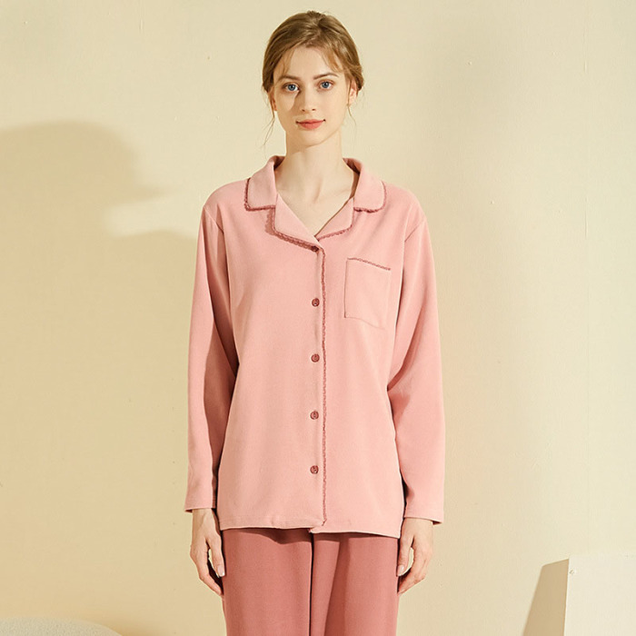 Double-sided woolen button-up pajamas 129