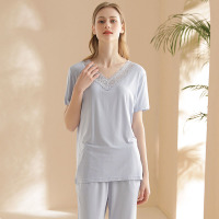 Feminine Lace V-Neck Pajamas 118