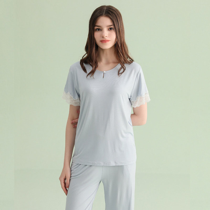 Knitted Soft Lace Pajamas 108