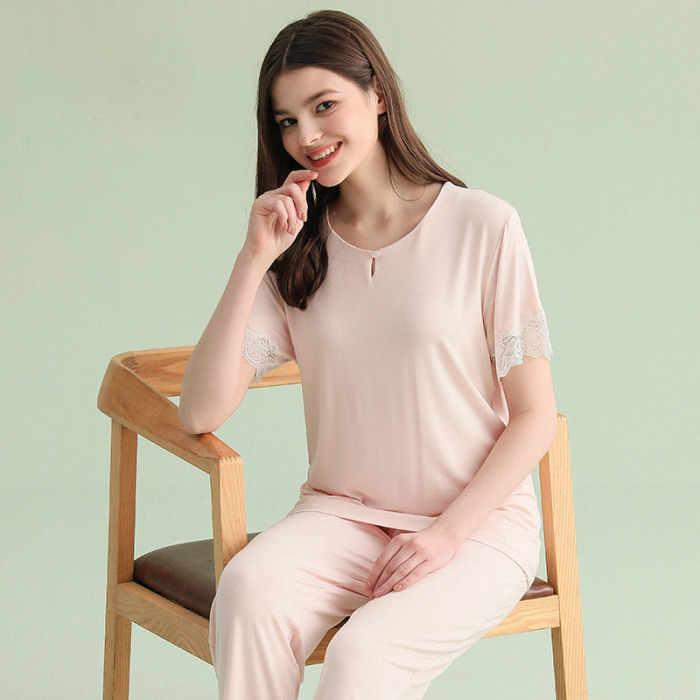 Knitted Soft Lace Pajamas 108