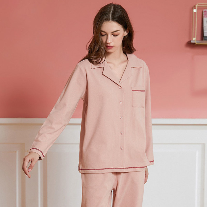 lapel fleece pajamas 135