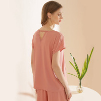 loose lace and ribbed pajamas 120