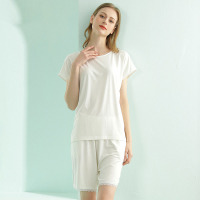 loose lace and ribbed pajamas 120