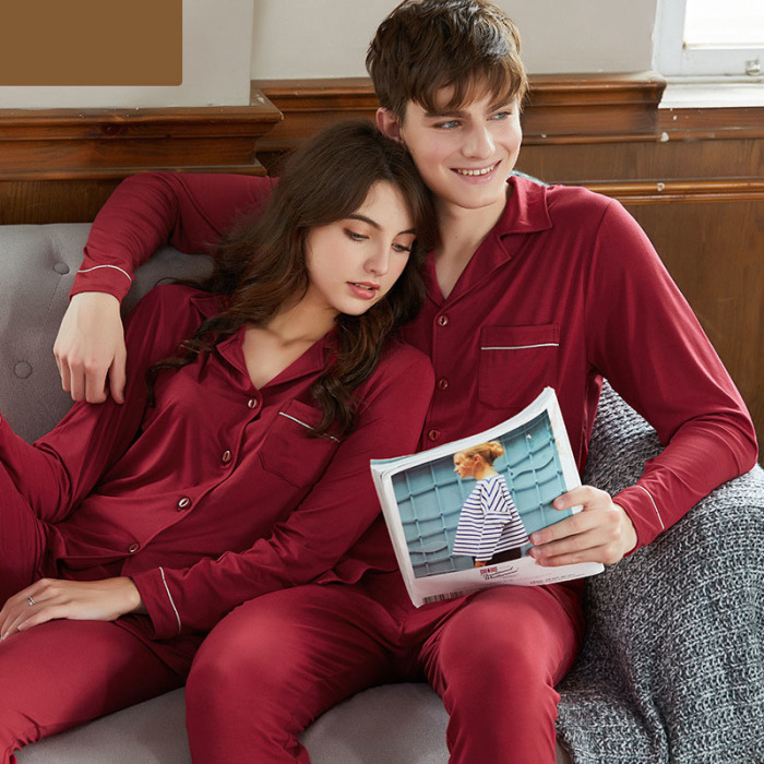 Modal lapel pajamas 113