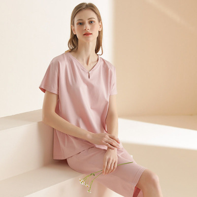 Pearl Button Short Sleeve Pajamas 105