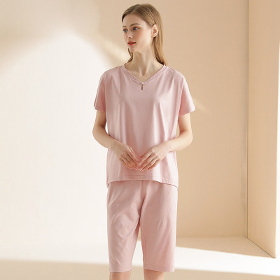 Pearl Button Short Sleeve Pajamas 105