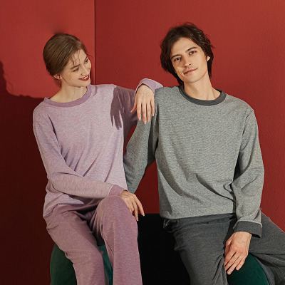 pinstripe round neck pajamas 132