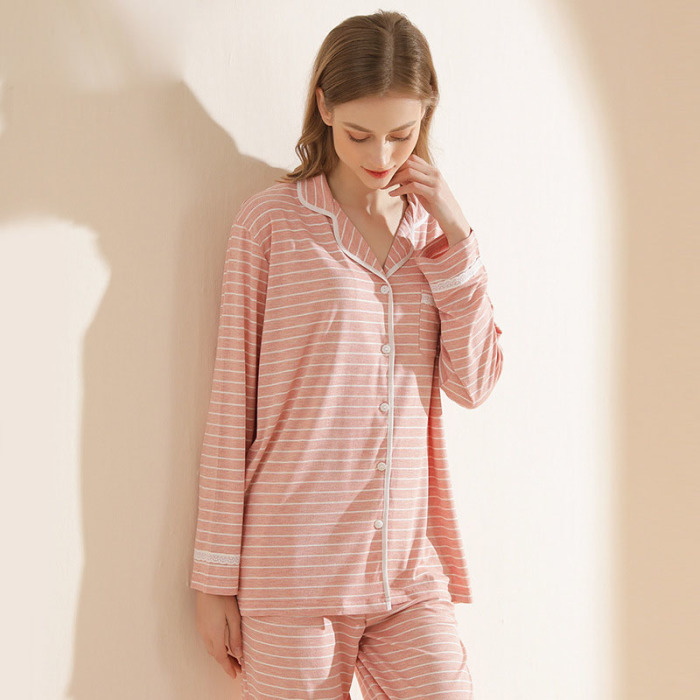 Simple colorful yarn striped pajamas 123