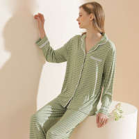 Simple colorful yarn striped pajamas 123