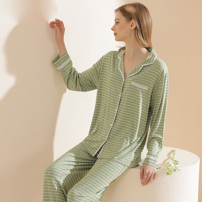 Simple colorful yarn striped pajamas 123