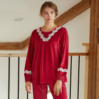 Velvet Lace Cotton Pajamas 128