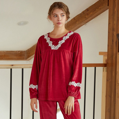 Velvet Lace Cotton Pajamas 128