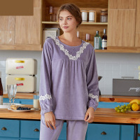 Velvet Lace Cotton Pajamas 128